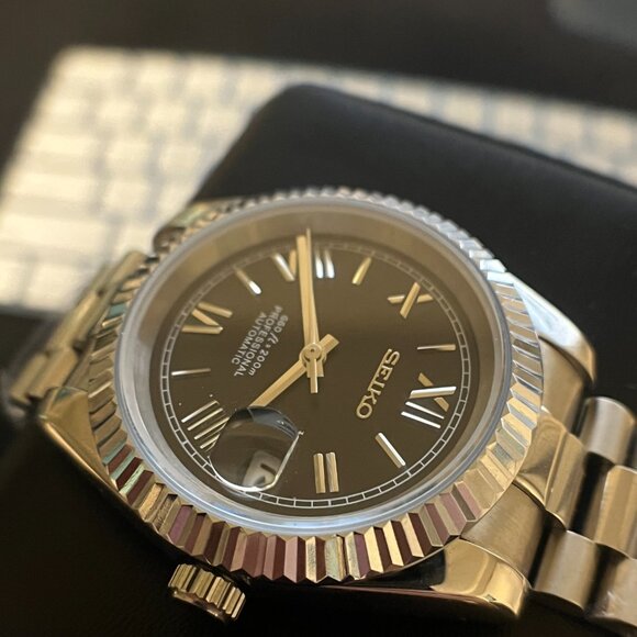 Custom Seiko Mod Fluted Datejust Automatic Watch - Picture 3 of 5